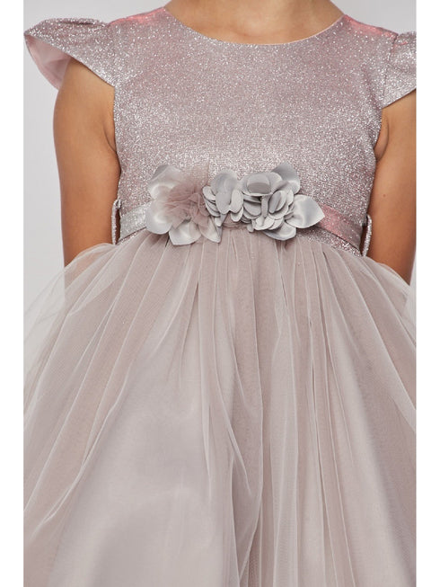 Cinderella Couture Big Girls Mauve Glitter Hi-Low Junior Bridesmaid Dress 8-12 - SophiasStyle.com